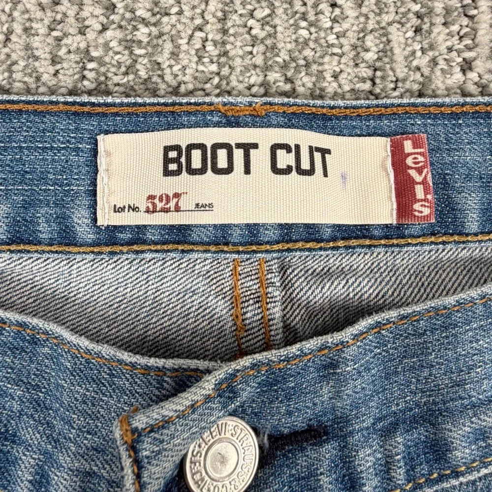 Levi's 527 Bootcut Jeans Mens 36x32 Blue Denim Distressed Medium Wash